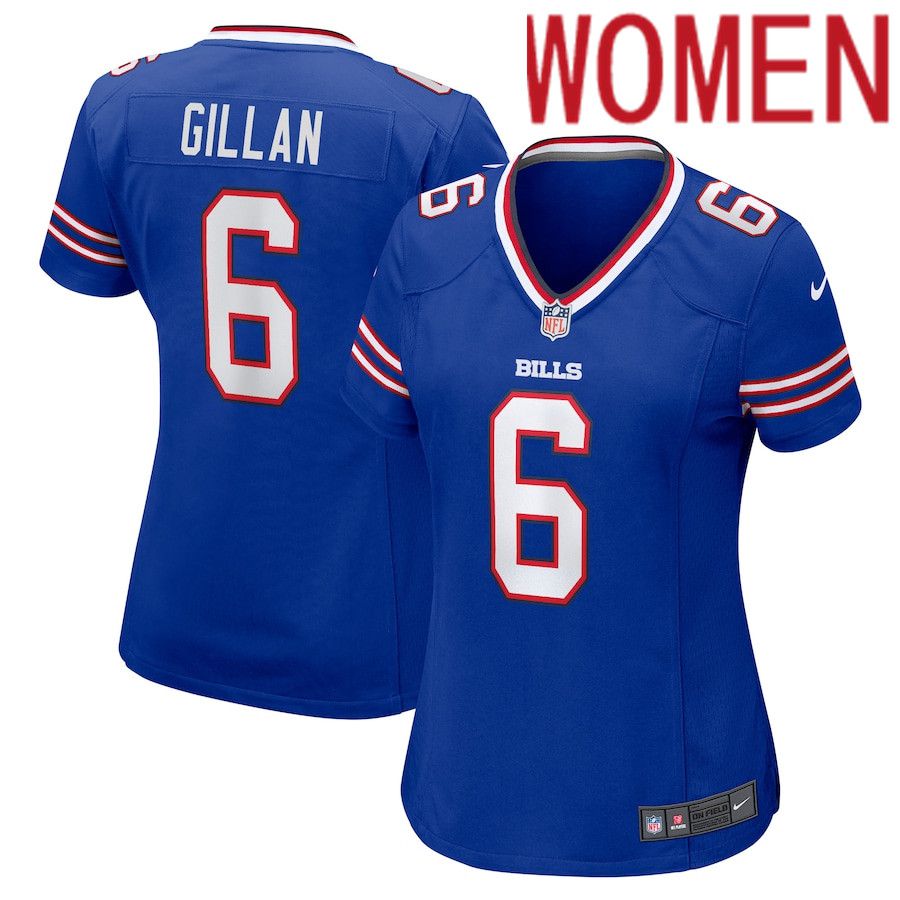 Women Buffalo Bills #6 Jamie Gillan Nike Royal Game NFL Jersey